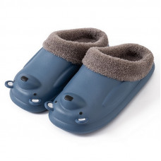 vertvie Men Shoes Winter Slippers Home Warm Fur Shoes Women Man Fashion Cotton Women Slip-on Leather Slides