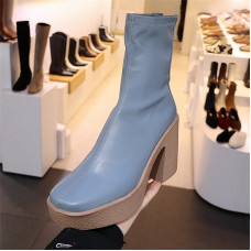  Women Shoes Pointed Toe Elastic Boots Solid Color Cloth Boots High Heel Socks Boots Thin High Heels Women Pumps 2021 Autumn Winter Basic Women Ankle Boots Cow Suede Short Boots Flock Working Casual Thick Heels Platform Round Toe Shoes